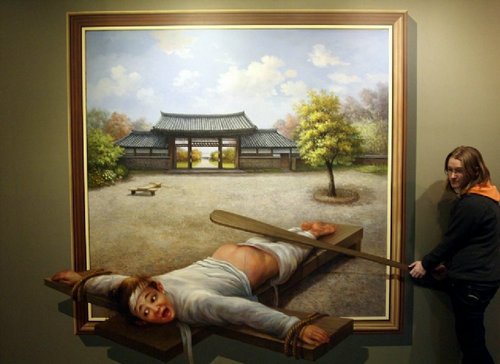 韩国3d错觉绘画美术馆游览图片_恶搞趣味下载