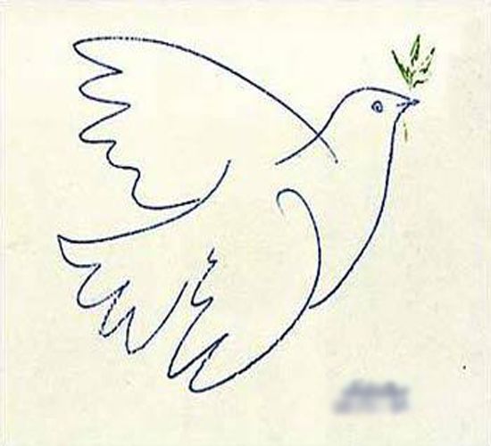 和平鸽简笔画,简单的线条同样可以勾勒美丽的世界